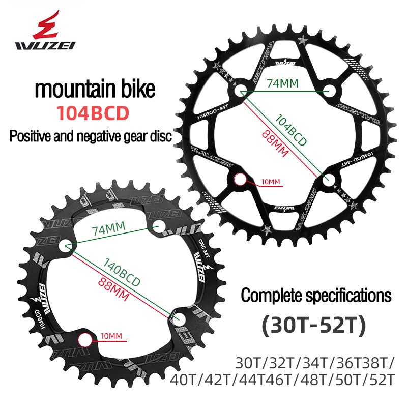 Bánh răng dây xích WALGUN cho xe đạp leo núi 104bcd 30t 32t 34t 38t 40t 42t 44t 46t 48t 50t 52t