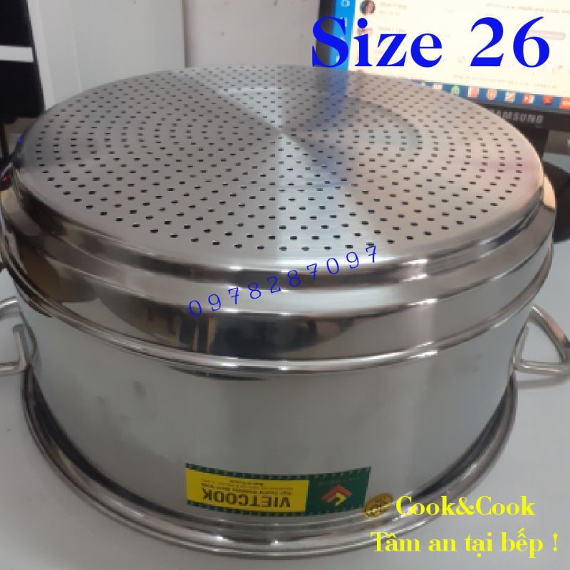 [Chính Hãng] Ngăn xửng hấp inox size 26 Vietcook cao cấp