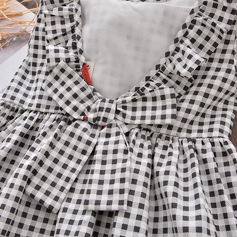 Đầm Kẻ Sọc Caro Đính Nơ Dễ Thương Thời Trang Mùa Hè 2022 Cho Bé Gái