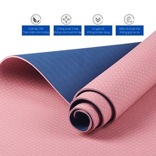 Thảm Yoga 2 Lớp - Chính Hãng miDoctor - Chống Trượt Tập Thể Dục Chất Liệu TPE Không Mùi