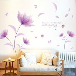 Decal dán tường hoa tím lãng mạn,nhẹ nhàng