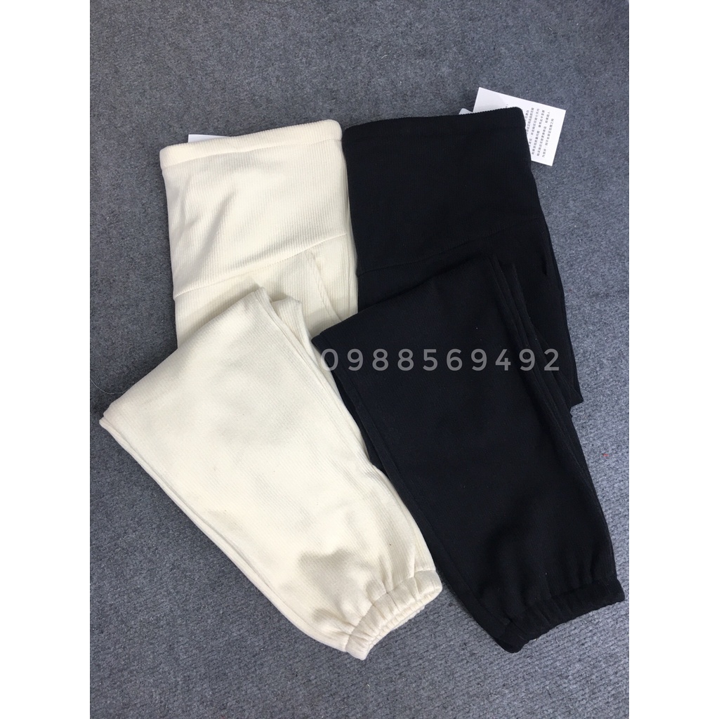 Quần Bầu mùa đông bo gấu chất Len Nhung loại 1 (450g) dày dặn giữ ấm mùa đông cho mẹ bầu
