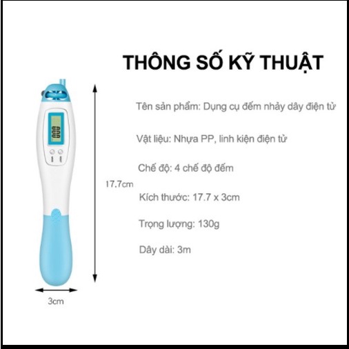 ️4 Chế Độ Đếm Số Tự Động, Km, Calo, Miles️ Dây nhảy đếm số tự động kiểu mới đếm số vòng chính xác tập thể dục tại nhà