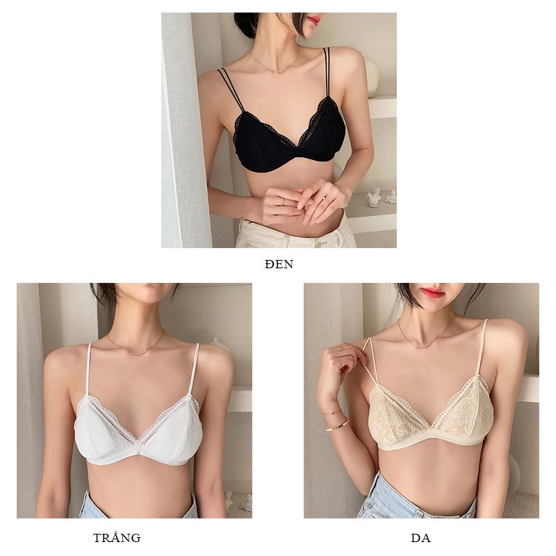 Áo lót ren 2 dây đệm mỏng mềm mịn nhẹ nhàng quyến rũ gợi cảm LAVENUSA AL25
