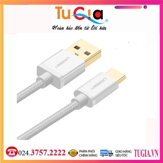 Cáp sạc usb 2.0 to type c dài 1,5m ugreen 20813 bọc nylon cao cấp-hàng chính hãng