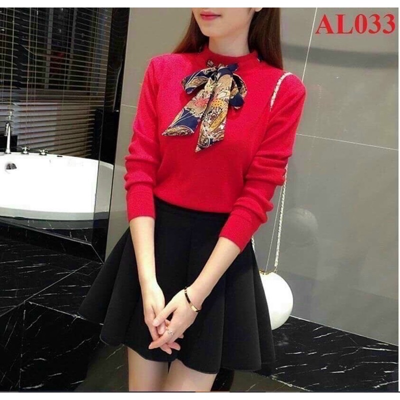 ÁO THUN GÂN ÔM CỔ PHỐI NƠ XINH ALOHASHOP91