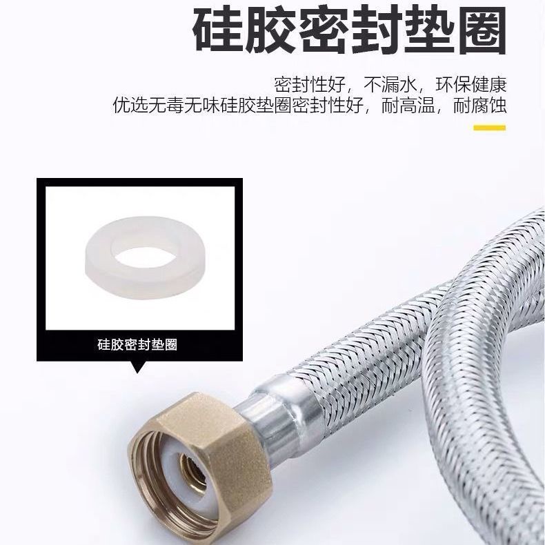 Vòi Nước Nóng Lạnh Bằng Thép Không Gỉ 304 sus304 Thiết Kế Bện 4 Điểm