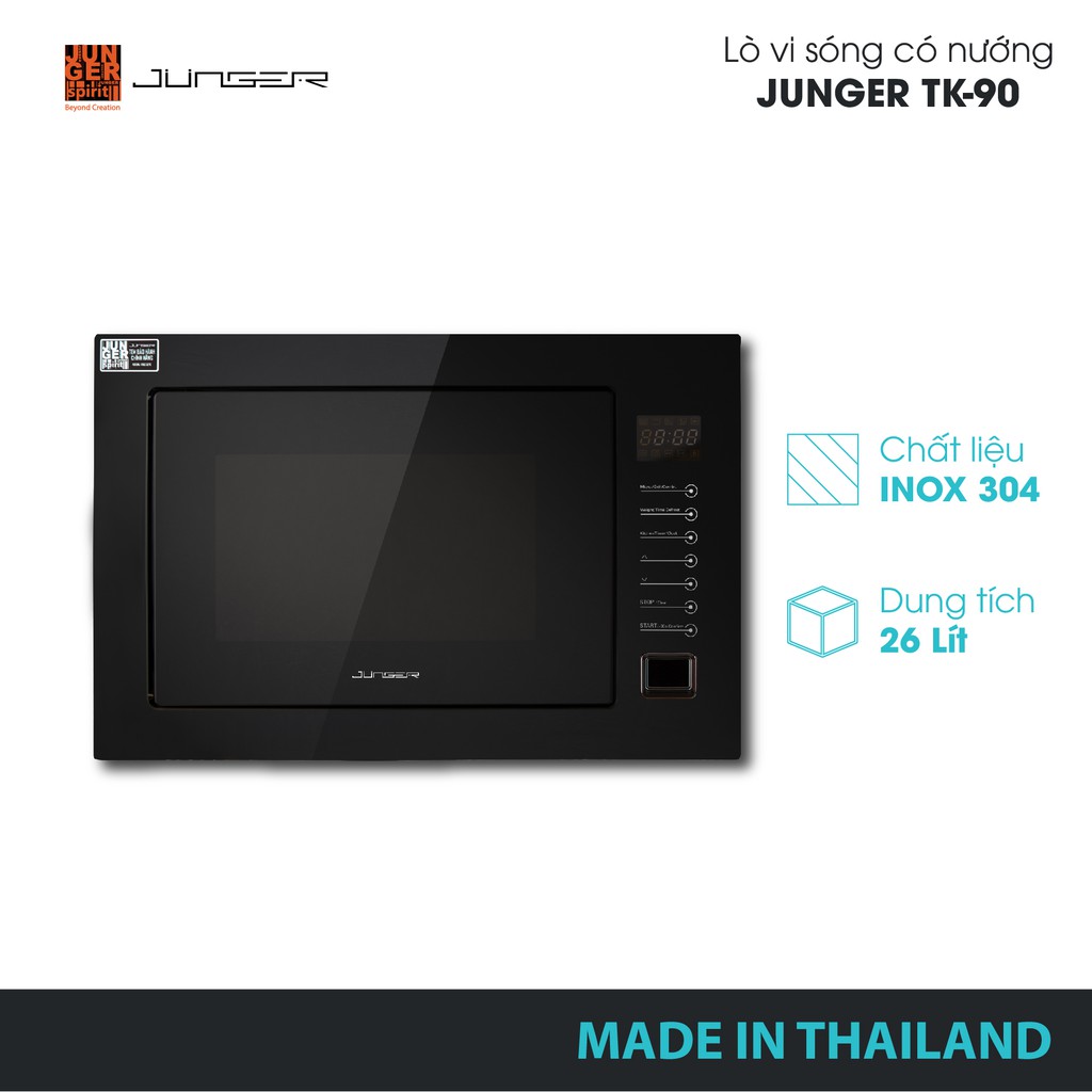 Lò vi sóng có nướng Junger TK-90 - 26 Lít - Công suất 900W | Bảo hành 1 năm chính hãng | MADE IN THAILAND