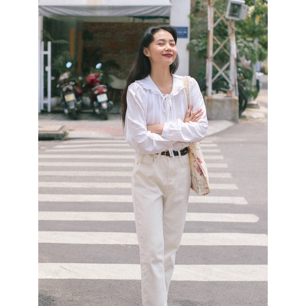 Ariustees- Quần Creamy Straight Jeans