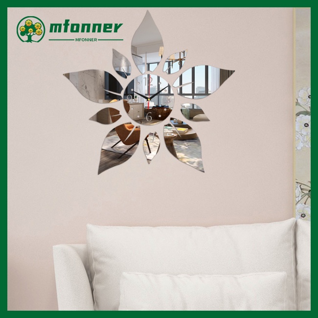 1 Bộ Đồng Hồ Dán Tường Bằng Acrylic Tráng Gương Trang Trí Phong Cách Hiện Đại