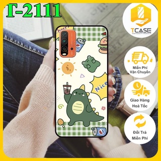 Ốp lưng nhám chống sốc in hình dành cho Xiaomi Redmi 9T in hình dino siêu dễ thương