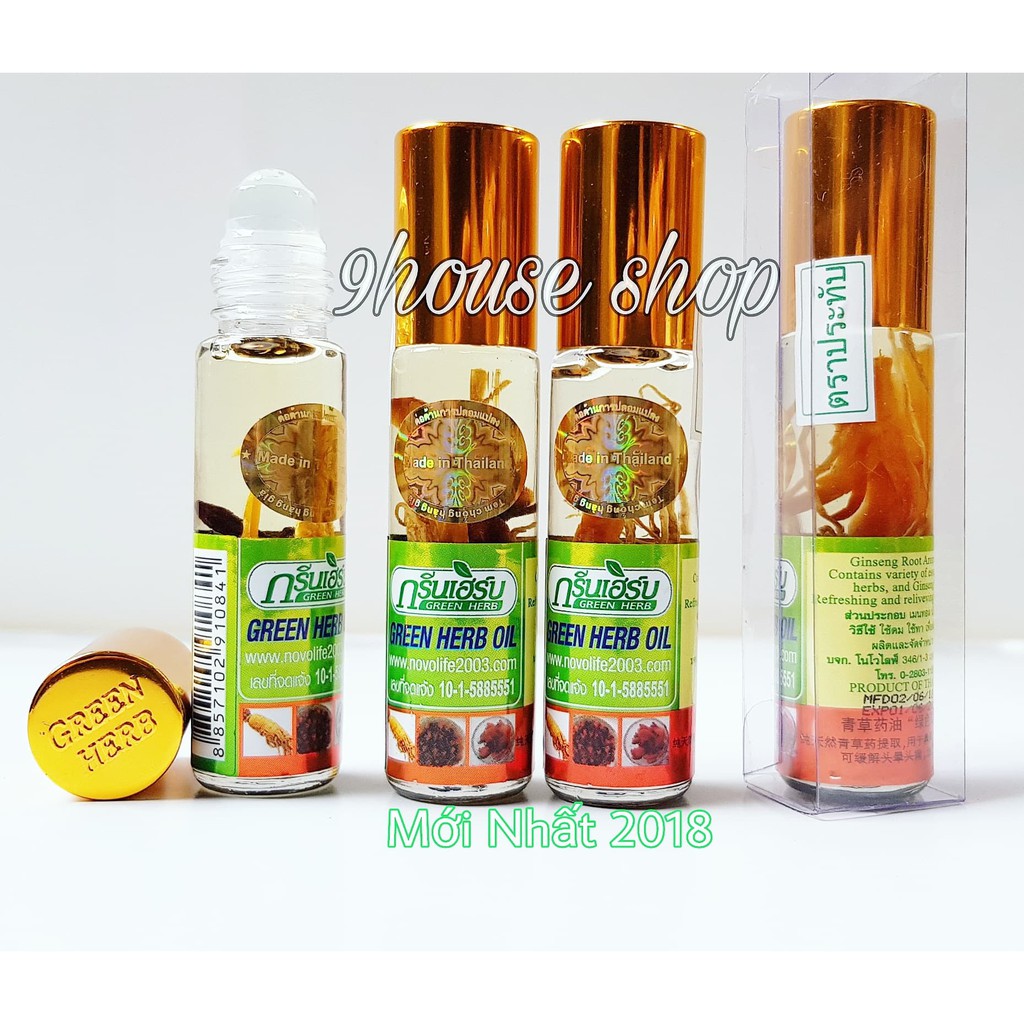 01 Chai DẦU SÂM Green Herb Oil THAILAND 8ml (NỘI ĐỊA 2 TEM)