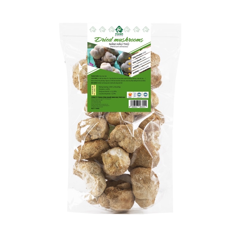 Nấm Hầu Thủ Khô Cao Cấp Gói 100g/300g/500g