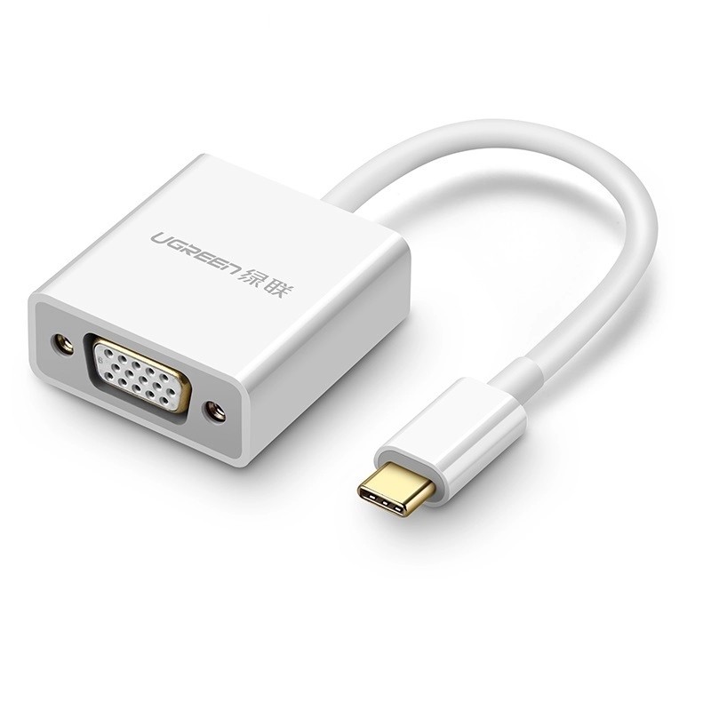 Cáp chuyển đổi USB-C dương Sang VGA âm cao cấp hỗ trợ 4K 2K vỏ nhựa UGREEN 50511 50250 CM140