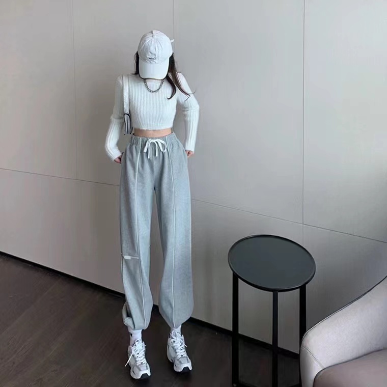 Quần Dài Lưng Cao Dáng Rộng Phong Cách Hàn Quốc Thời Trang Mùa Thu Cho Nữ