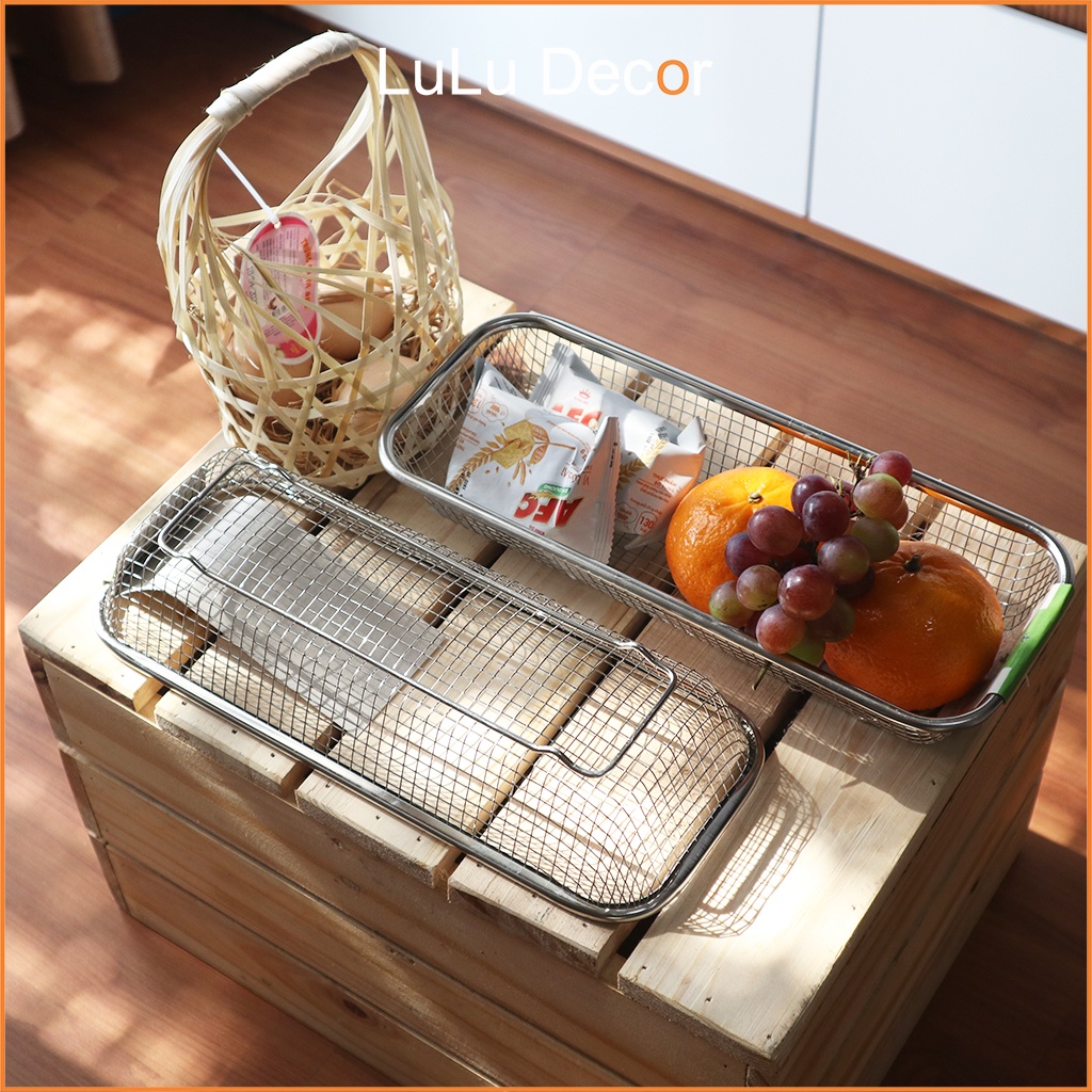 Rổ Lưới Inox 304 Đựng Rau, Củ, Quả, Đồ Ăn Chiên - Gia Dụng Nhà Bếp