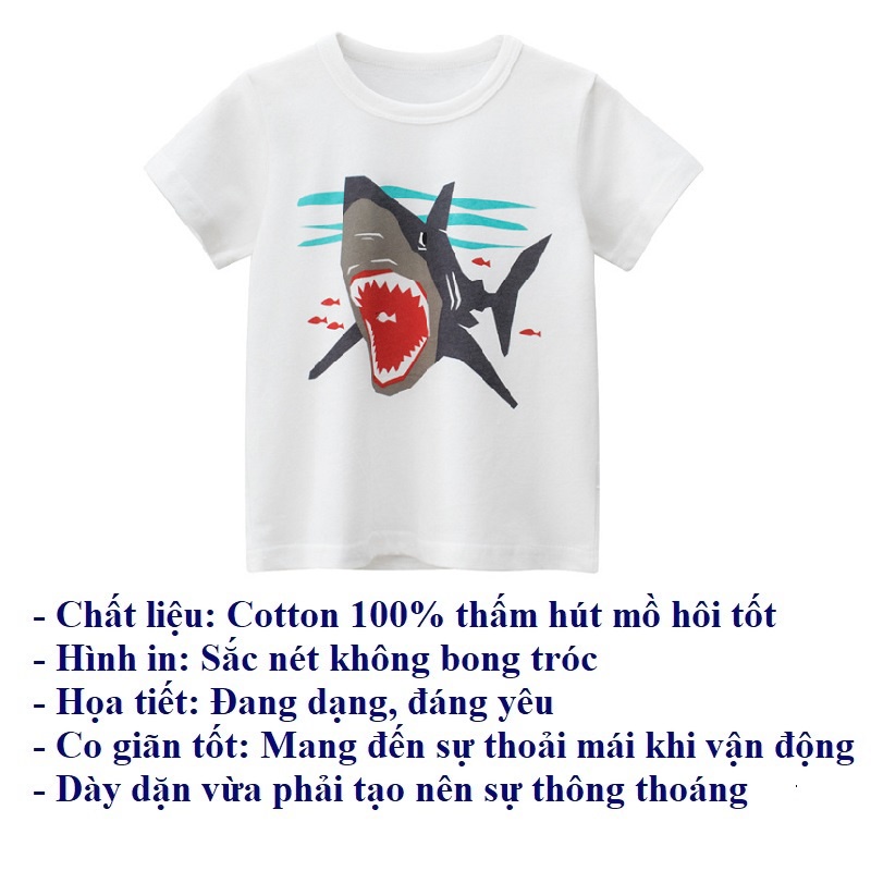 Áo bé trai cộc tay hàn quốc mùa hè thời trang trẻ em 2 đến 8 tuổi SKIDS
