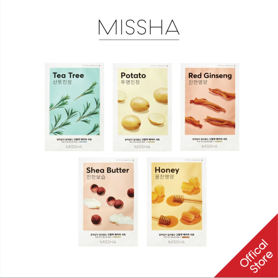 [Mã COSDEP -8% ĐH250k]Combo 10 Mặt Nạ Chiết Xuất Thiên Nhiên Missha Airy Fit Sheet Mask 19g x10