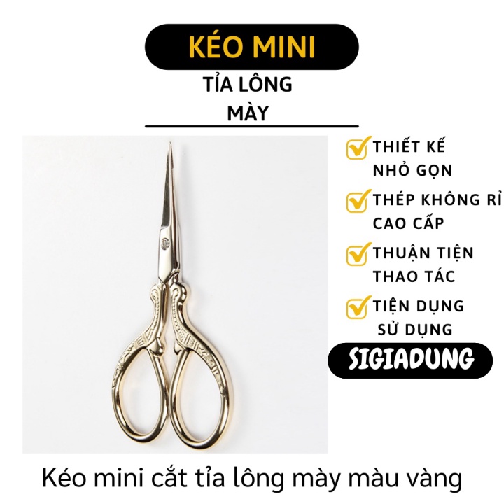 [SGD] Kéo Tỉa Lông Mày -  Kéo Mini Mạ Vàng Cắt  Và Định Hình Lông Mày Hình Chim Hạc 9847