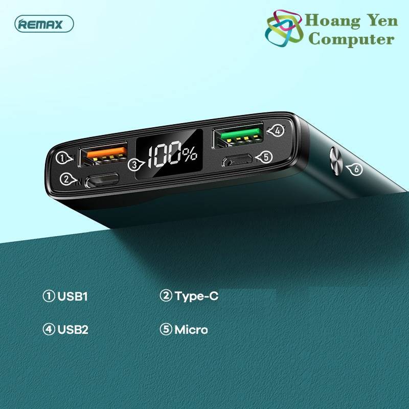 Sạc Dự Phòng Mini Remax RPP-201 10000Mah (Sạc Nhanh QC3.0 18W, 22.5W, PD 18W) - BH 1 Năm - Hoàng Yến Computer