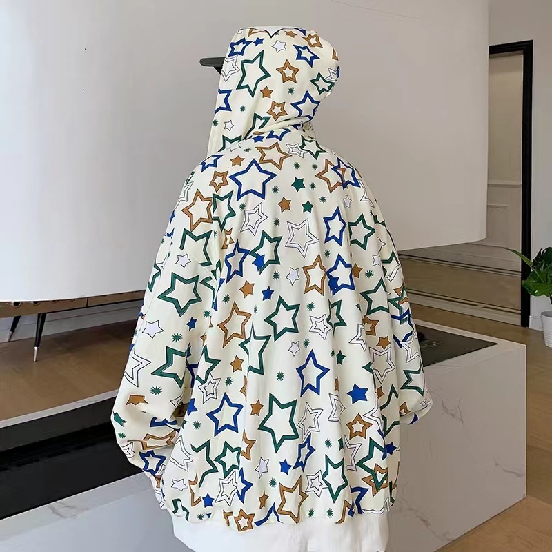 Áo hoodie Có Khóa Kéo In Hình Ngôi Sao Thời Trang Hàn Quốc Cho Nam