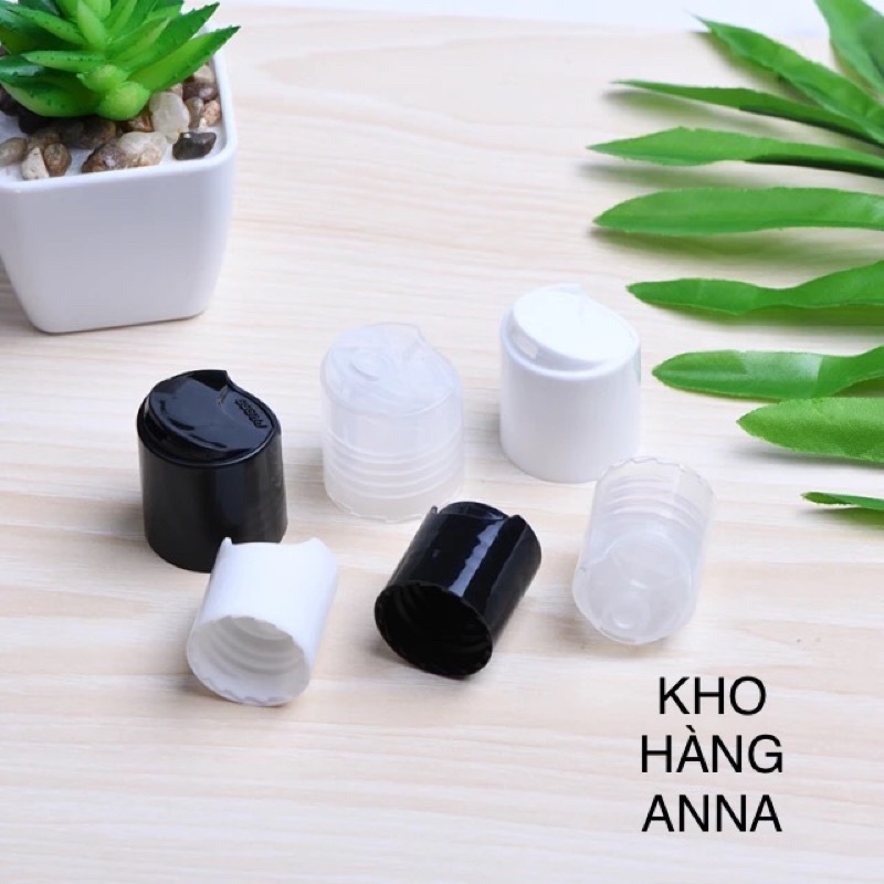 Nắp Nhấn / nắp bật / nắp vặn Đen , trong suốt phi 20/ 24/ 28 - Nắp chai mọi kích cỡ 30ml/ 50ml/ 100ml/ 200ml/ 500ml