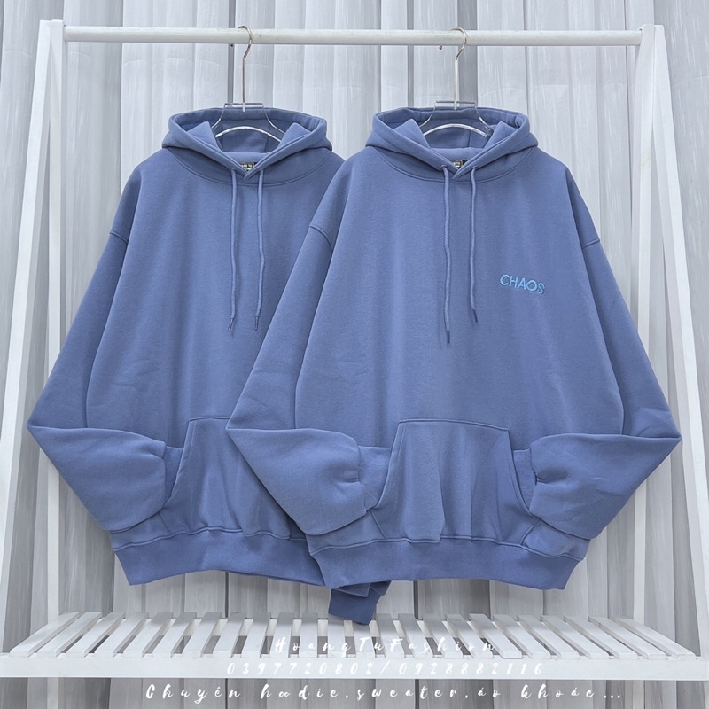 Áo hoodie nỉ bông Nam Nữ Thêu CHAOS M633