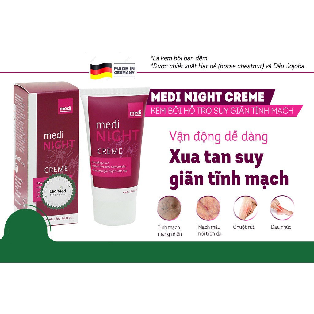 ✅ [CHÍNH HÃNG] Kem Thoa Giãn Tĩnh Mạch- Medi Night Crème, Đức - Germany -VT0777