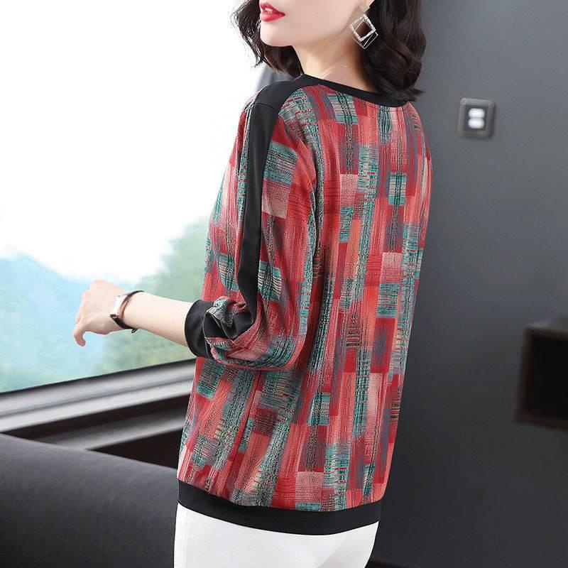 Áo thun tay dài size lớn thời trang cho phụ nữ trung niên