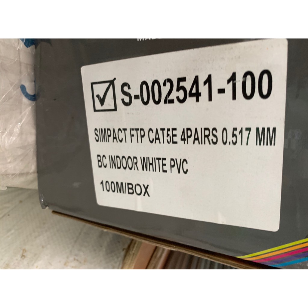 Thùng cáp mạng Cat 5e chống nhiễu Simpact s 2541 100 trắng