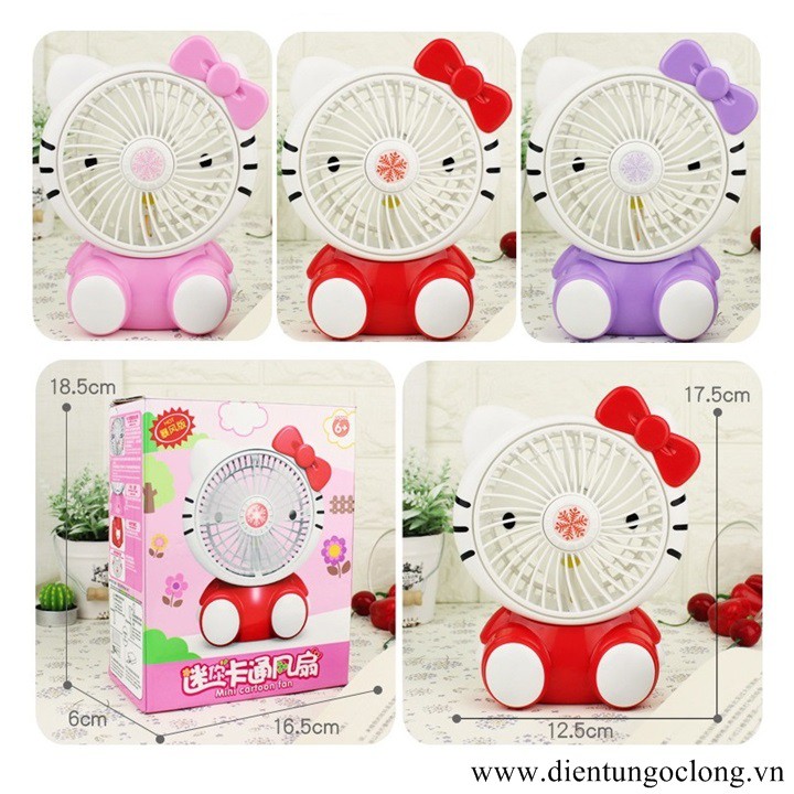 Quạt Mini Để Bàn Kitty Pin Sạc SQ-1881