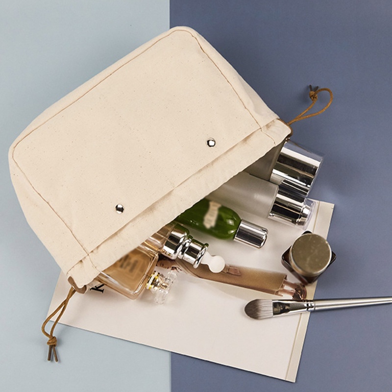 Túi Canvas Dây Rút Đa Năng Đựng Mỹ Phẩm / Đồ Trang Điểm Cho Nữ