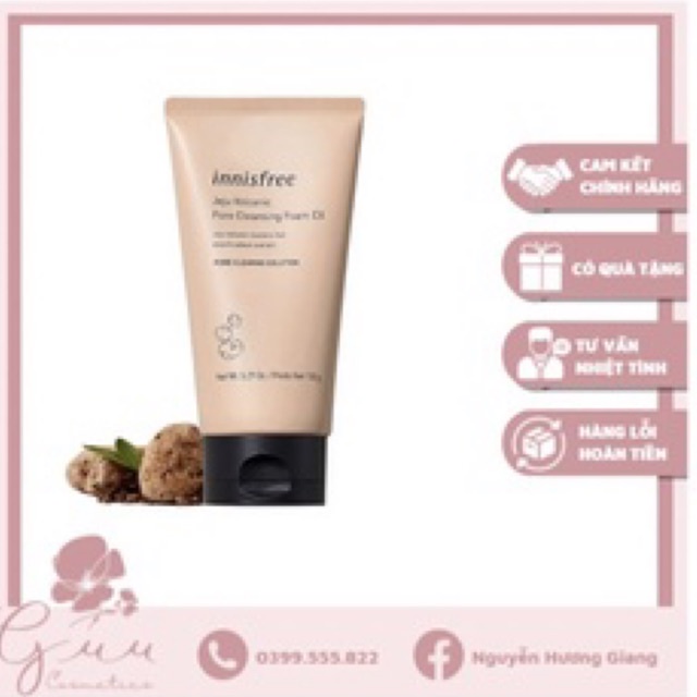 Sữa rửa mặt tro núi lửa Innisfree Super Volcanic Pore Micellar Cleansing Foam 2x Hàn Quốc
