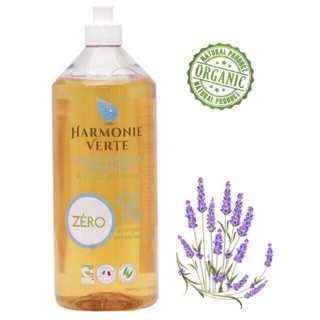 Nước rửa chén bát hữu cơ Pháp oải hương khuynh diệp Harmonie Verte 1 lit đậm đặc