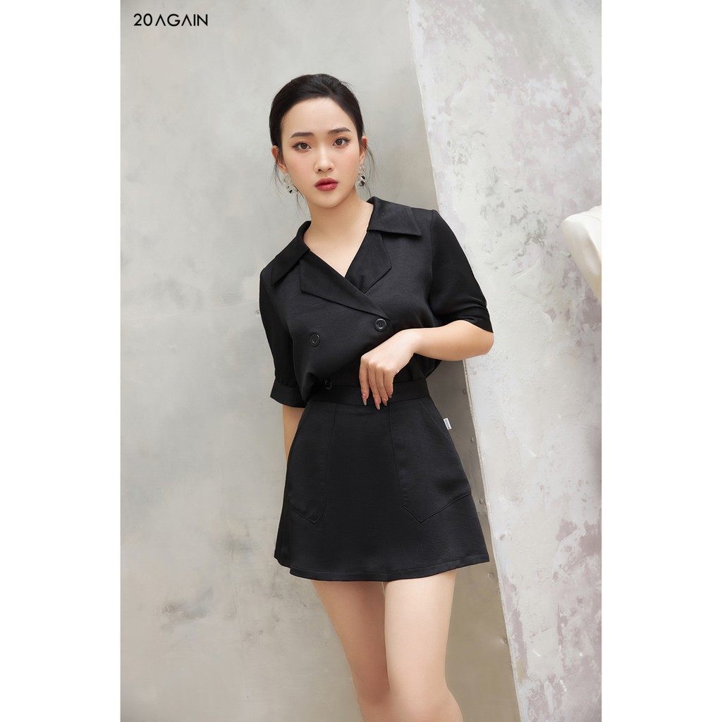 Áo sơ mi nữ công sở 2 hàng khuy 20 Again ASA1107 | BigBuy360 - bigbuy360.vn
