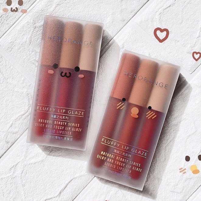 Son Kem Lì Herorange Fluffy Lip Glaze - Son Kem Siêu Xinh Chất Mềm Và Mịn - Son Kem Lì Lâu Trôi