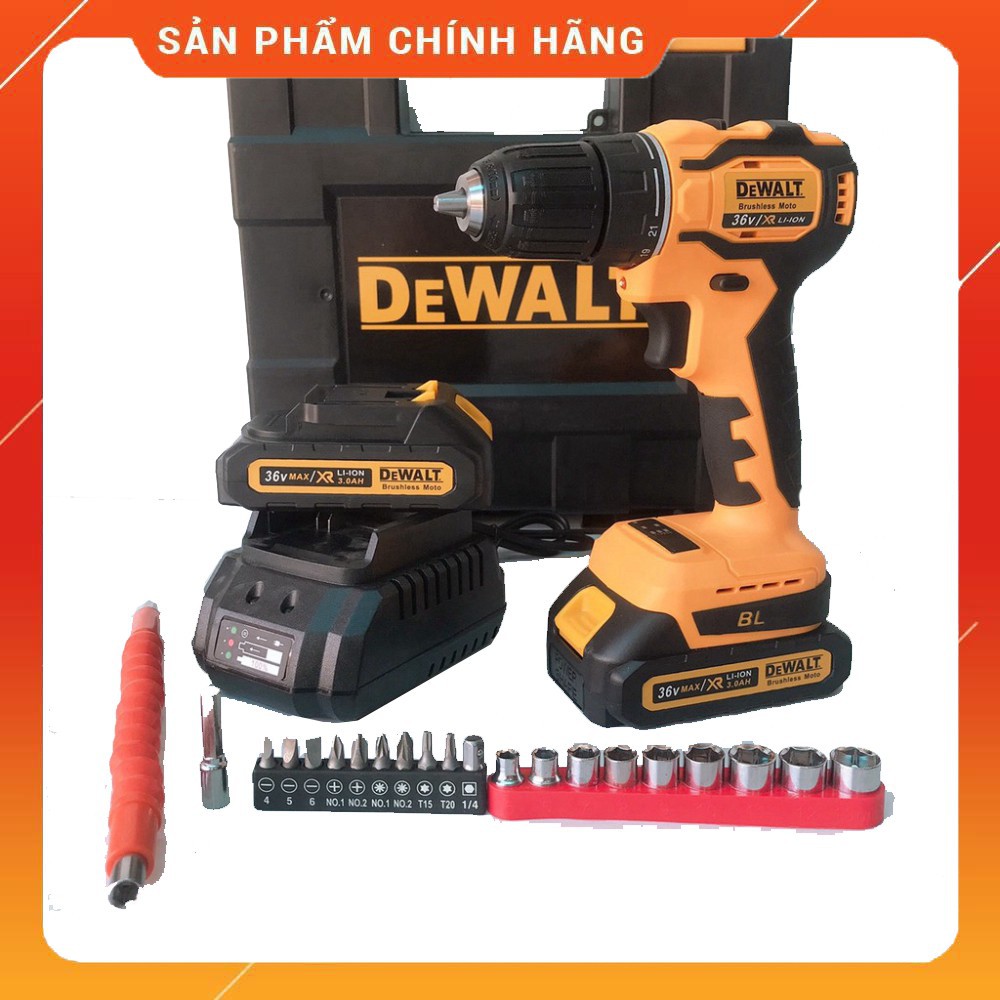 [GIÁ GỐC] Máy khoan pin Dewalt 36v KHÔNG CHỔI THAN TẶNG KÈM PHỤ KIỆN [CAM KẾT CHÍNH HÃNG]