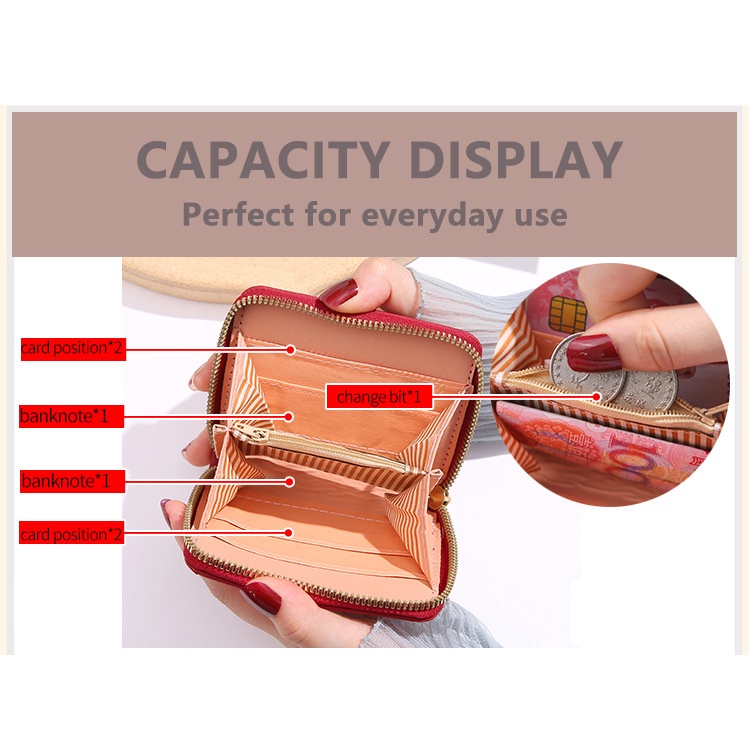 Ví Bóp nữ mini khóa kéo trần trám siêu xinh BAG U VMT32