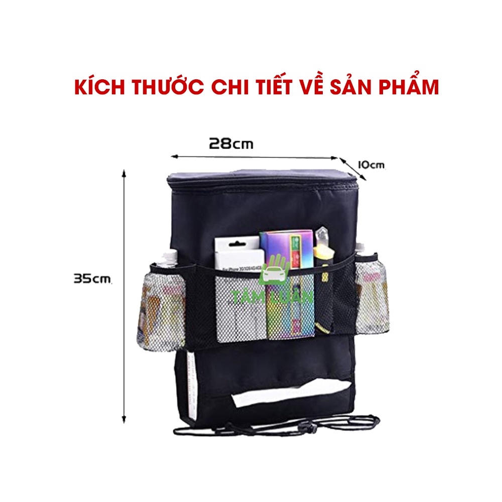 Túi treo đồ sau ghế ô tô Tâm Luân, khoang đồ rộng, có lớp cách nhiệt chuyên dụng