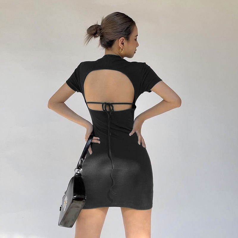 COZOK Đầm Hai Dây Lưng Cao Thiết Kế Mỏng Quyến Rũ Thời Trang