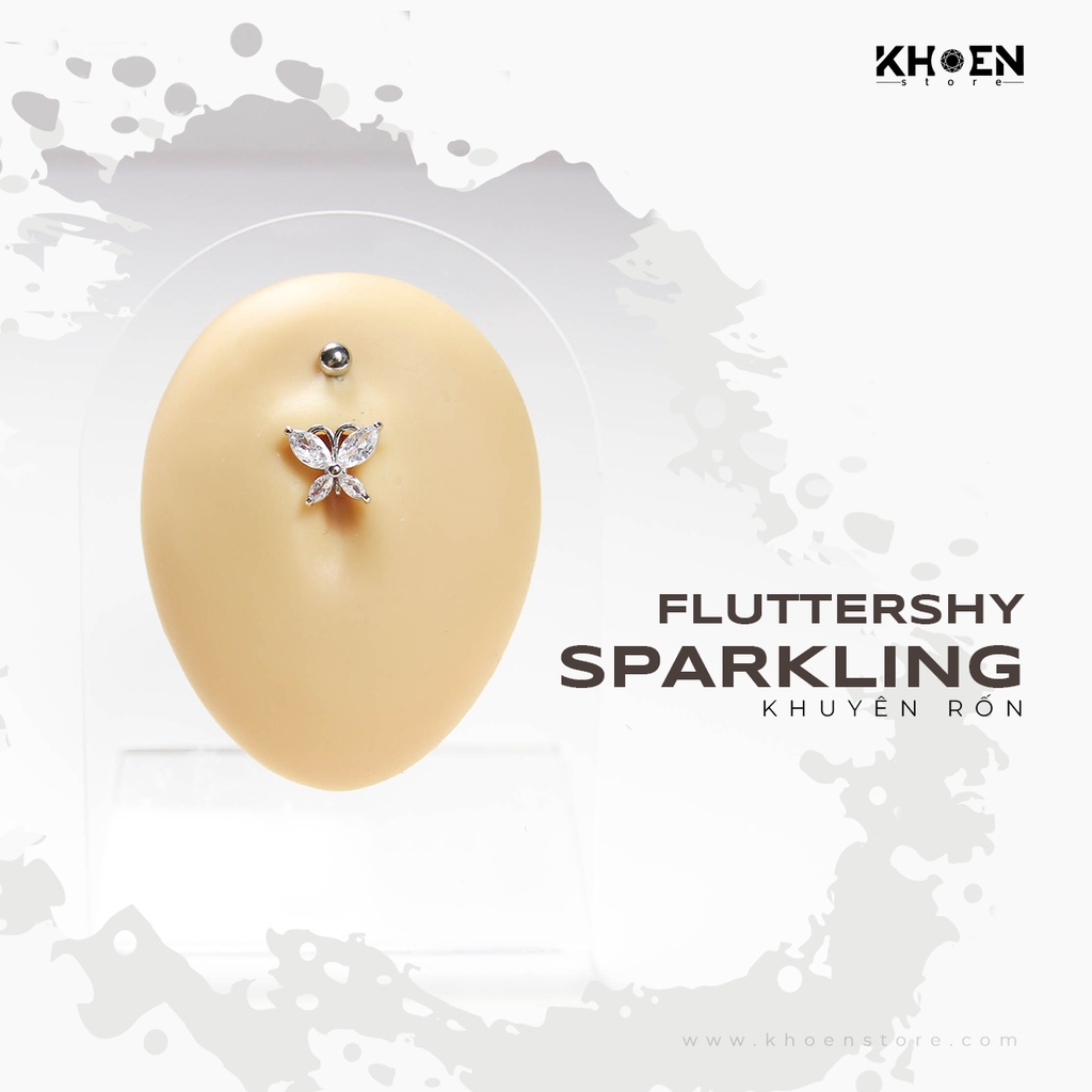 Khuyên Rốn Bướm bạc - Hợp kim -  Khoen Store