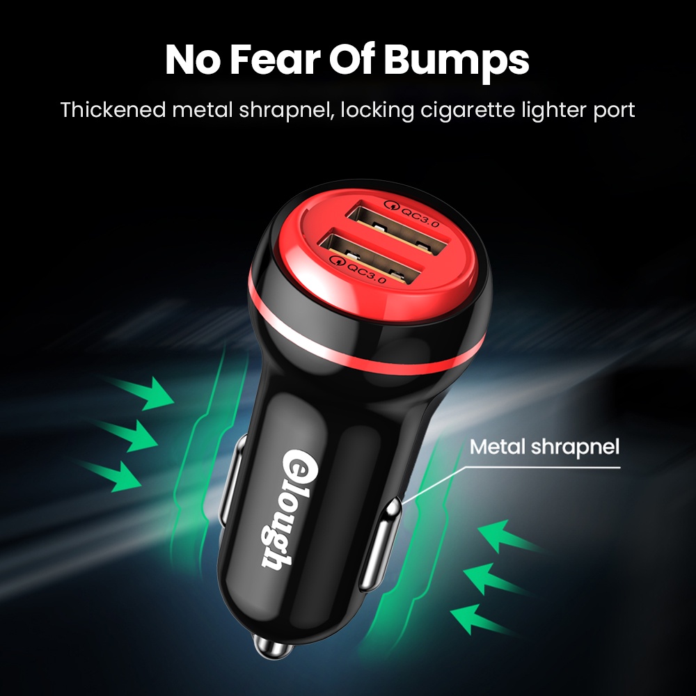 Elough 40W Dual USB QC3.0 Car Charger