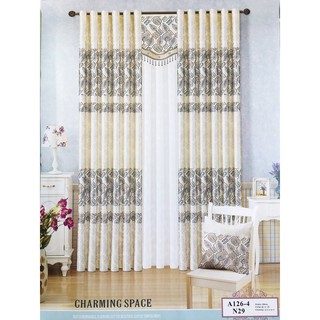 Set 2 bộ rèm cửa chống nắng vải Hàn Quốc - Kiểu may khoen ore - Vải dư may gối vuông - Có may theo kích thước yêu cầu