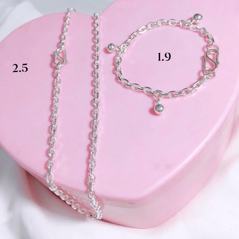 Bộ Vòng cổ bạc, vòng tay bạc nguyên chất cho bé M03- Minh Thoa Silver
