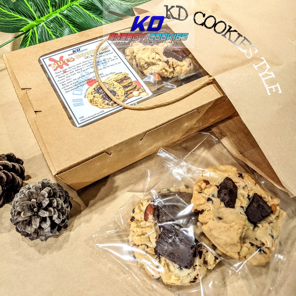 Bánh quy hạt, giòn thơm, giàu dinh dưỡng KD Shop vị vani socola 10 cái/ hộp 360g