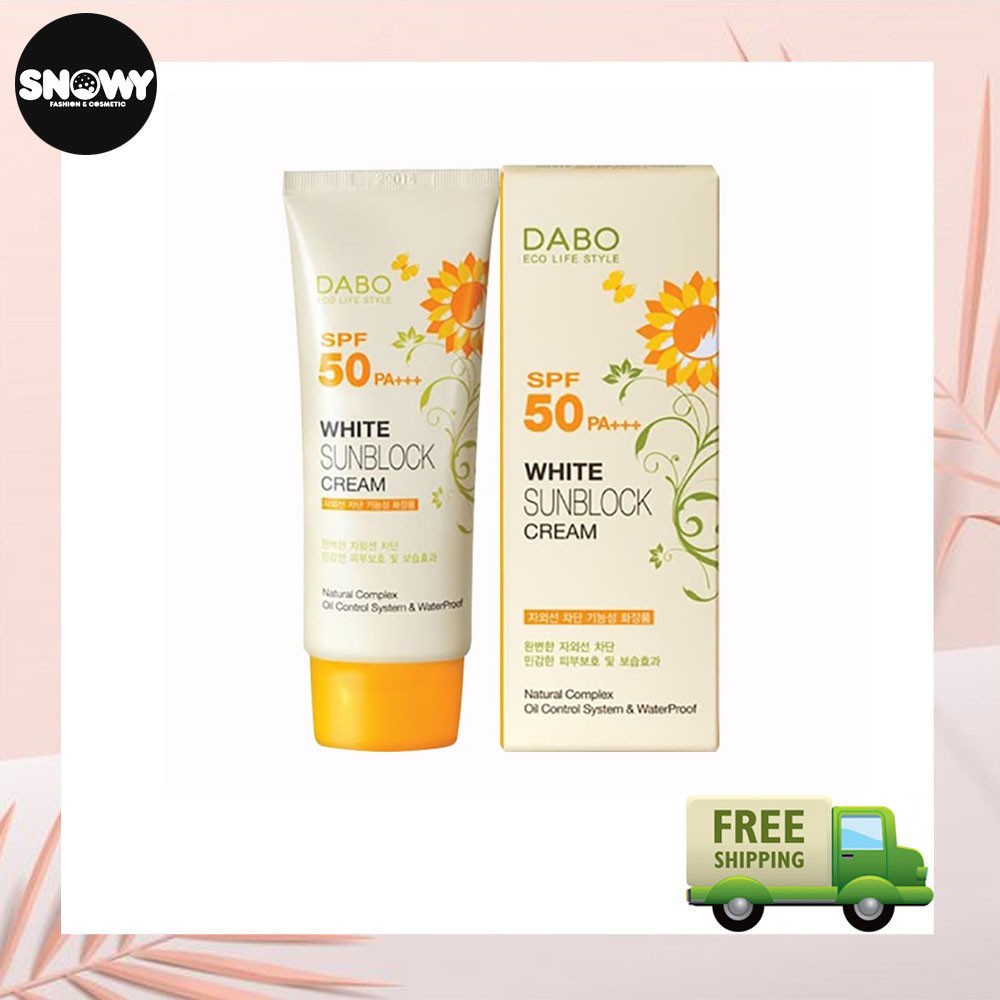 [ Hàng chính hãng] Kem Chống Nắng Hoa Cúc Trắng Da Sạch Nhờn Dabo Whitening Sunblock Cream Hàn Quốc (70ml)