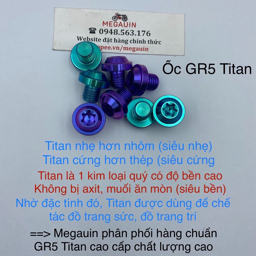 [Mã LIFEAUMAY giảm 10% tối đa 30k đơn 150k] Ốc Titan GR5 Ốp Pô, Treo Pô WinnerX V2, V3 2022