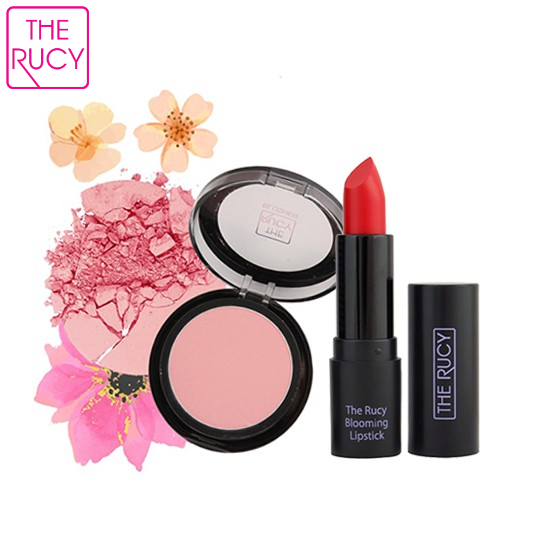Bộ sản phẩm phấn má hồng The Rucy màu 2 6g và Son lì Blooming The Rucy màu 1 3.5g