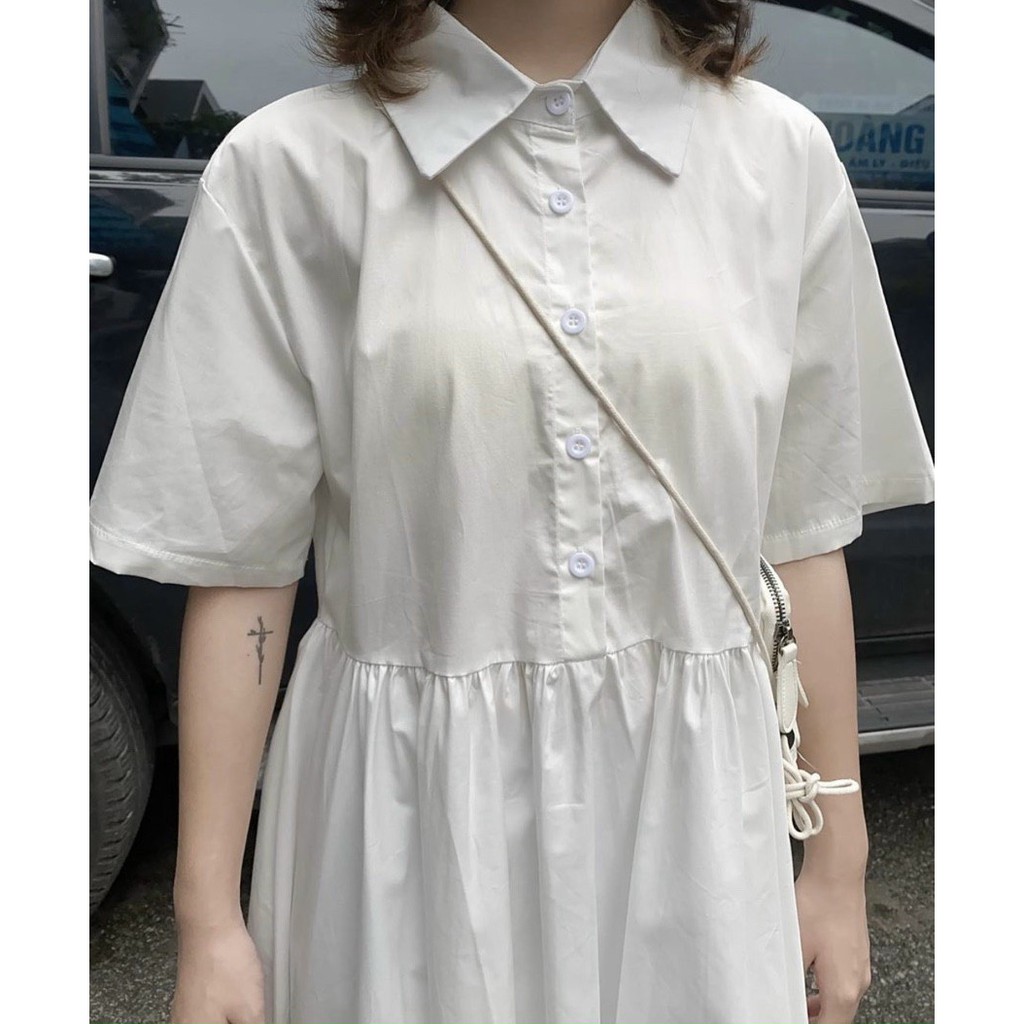[NNY CLOTHING] VÁY BABYDOLL SƠ MI XÒE TRẮNG CÓ LÓT DOM DRESS - V008 | BigBuy360 - bigbuy360.vn