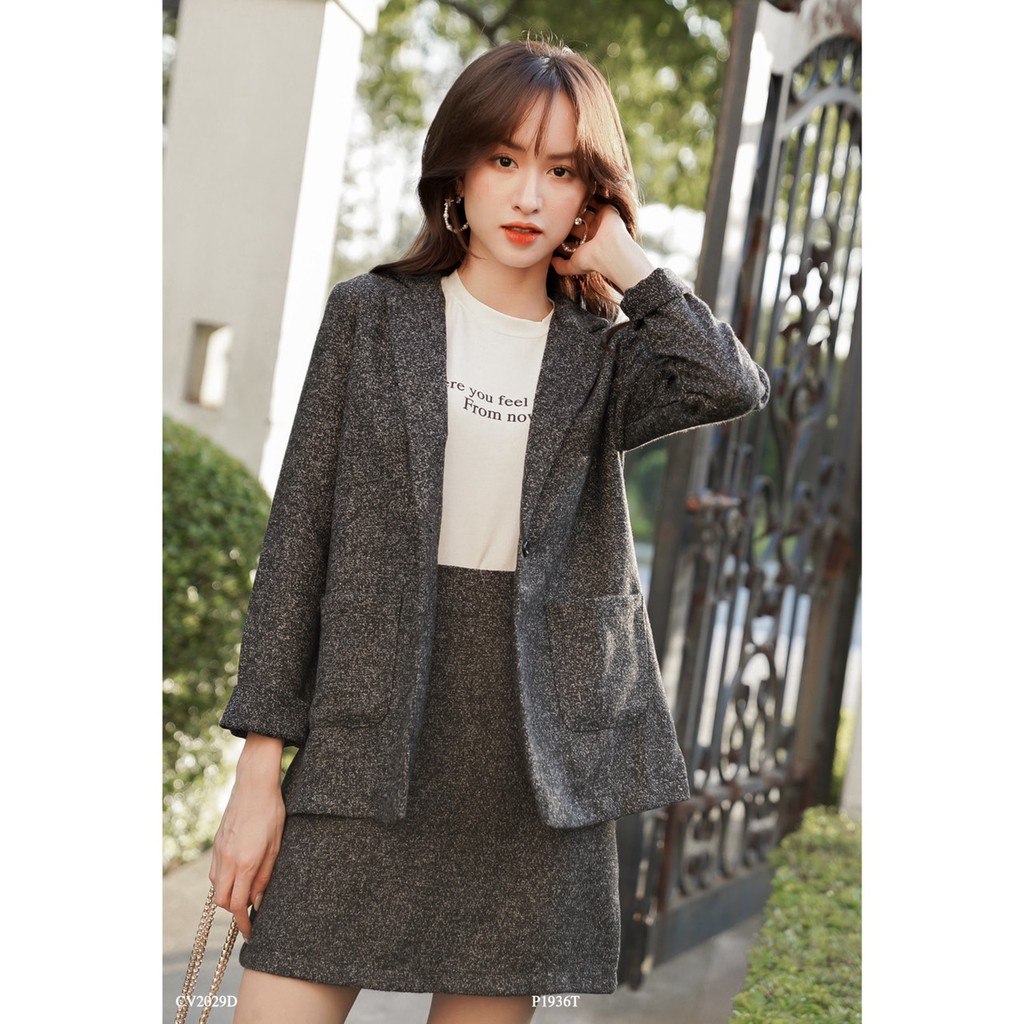 Áo blazer, áo khoác dạ màu ghi thiết kế Bazzi đứng form mềm mịn chống nhăn cao cấp - ẢNH THẬT